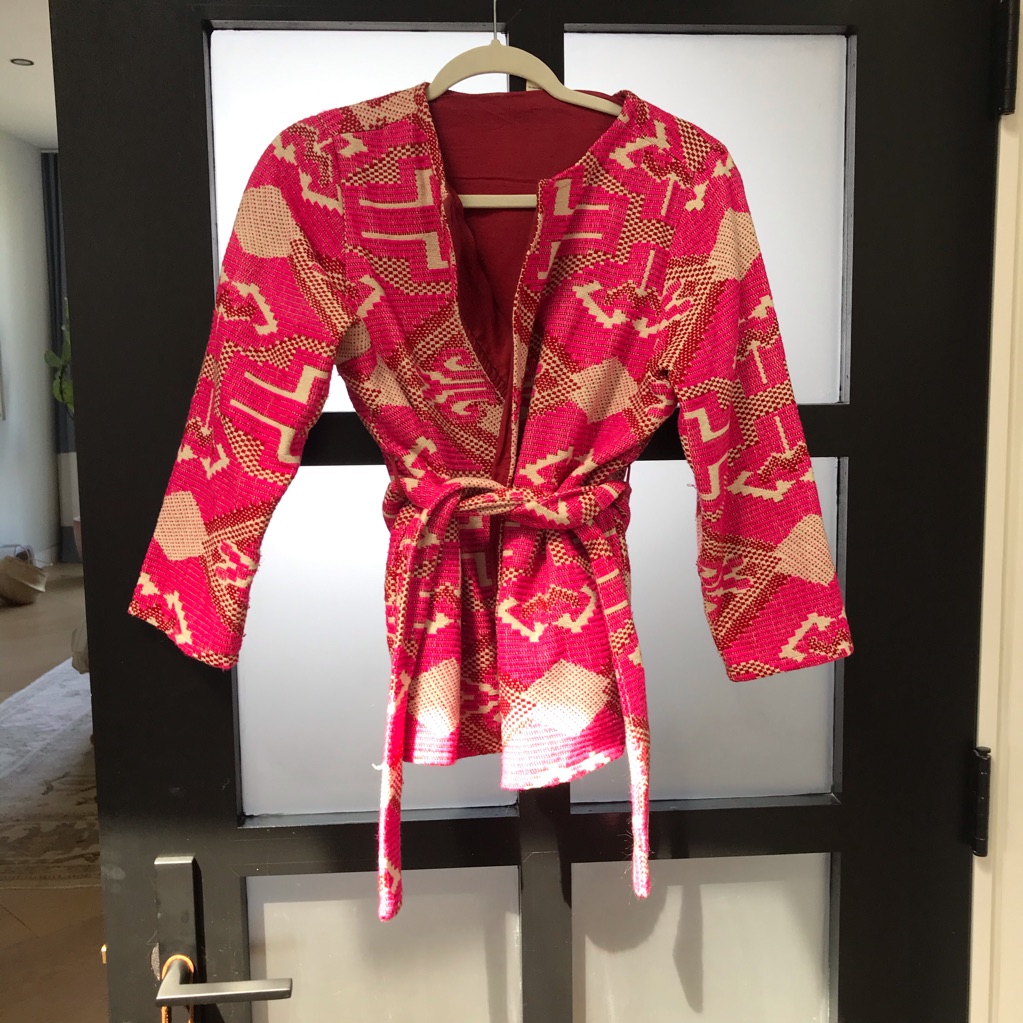 Ethnic Pattern Wrap Jacket